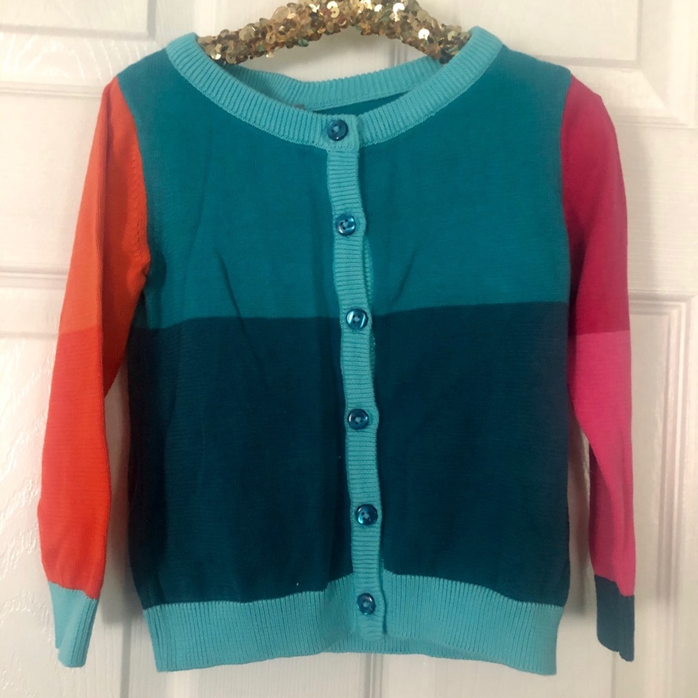 Toddler color block cardigan 2T